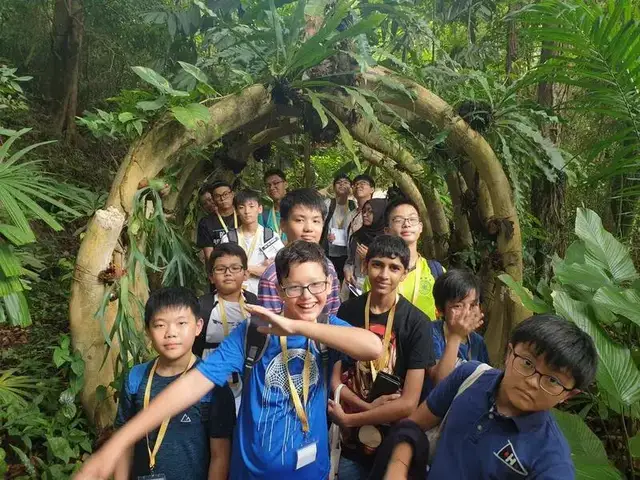 Kids on outdoor learning trail at CodeFest