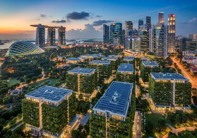 Green sustainable Singapore cityscape